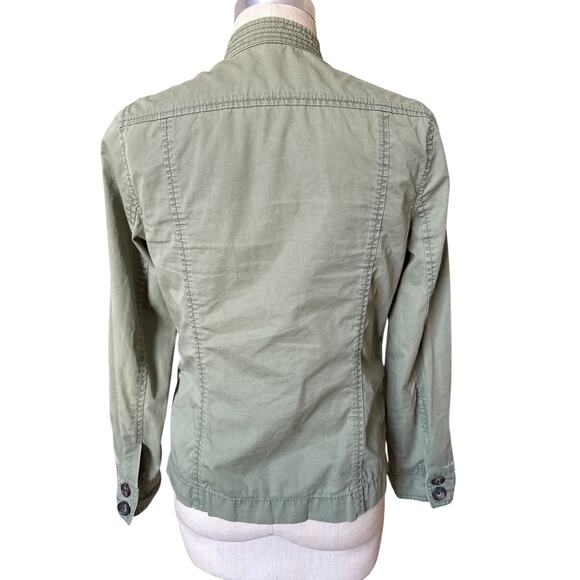 Banana Republic Utility Olive Green Military Style Jacket Cotton Size Medium - Picture 4 of 6